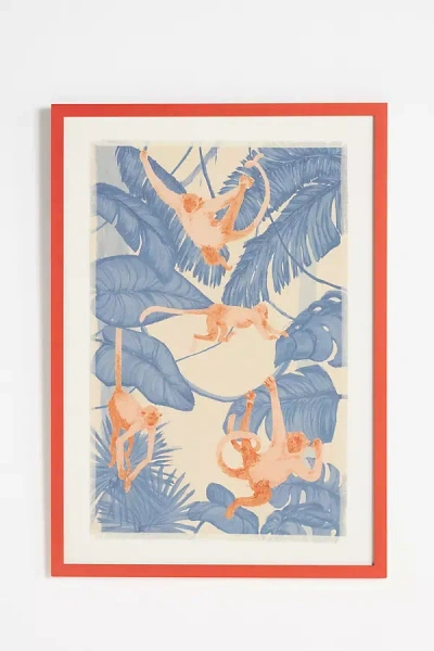 Wendover Art Group Monkey Business Wall Art In Blue