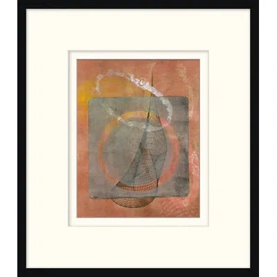 Wendover Art Group Monoprint 11 - Picture Frame Painting On Paper In Gray;orange