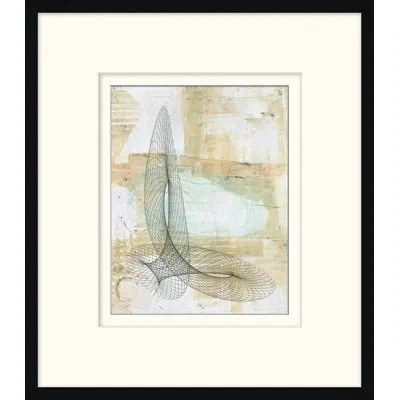 Wendover Art Group Monoprint 16 - Picture Frame Painting On Paper In White;green;gray;beige