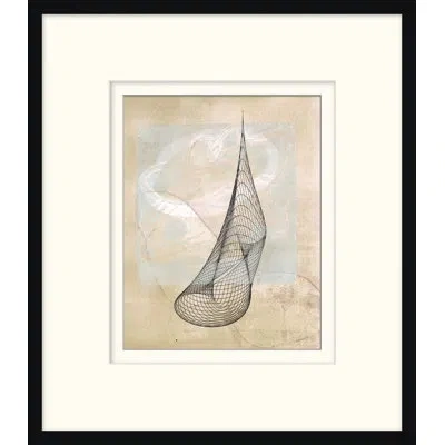 Wendover Art Group Monoprint 17 - Picture Frame Painting On Paper In Gray;beige;aqua