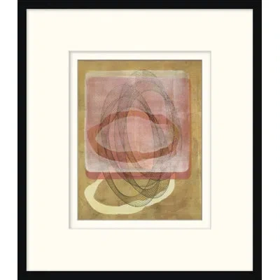 Wendover Art Group Monoprint 18 - Picture Frame Painting On Paper In Gray;pink;gold