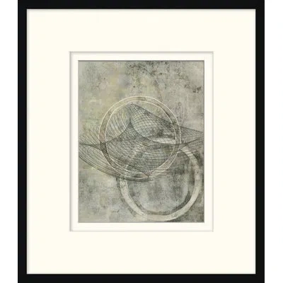 Wendover Art Group Monoprint 8 - Picture Frame Painting On Paper In Green;gray
