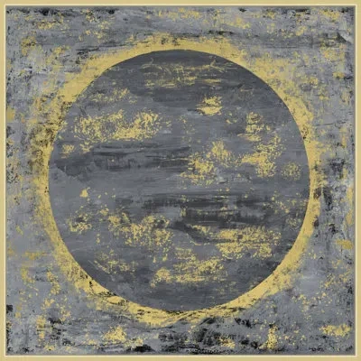 Wendover Art Group Moon Radiation In Blue,gold,gray