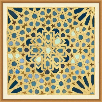 Wendover Art Group Moroccan Detail 1 - Picture Frame Painting On Paper In Blue;beige
