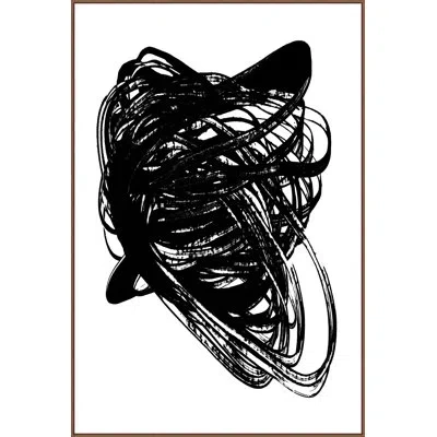Wendover Art Group Movement In Black 1 By Christopher Kennedy - Floater Frame Painting On Canvas