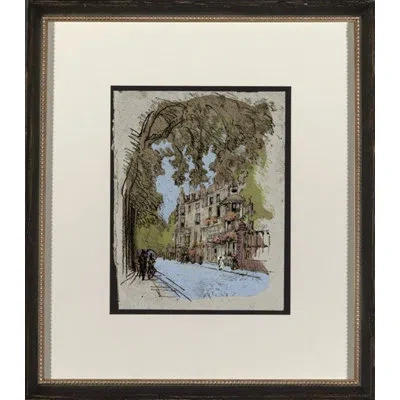 Wendover Art Group Municiple Study Iii - Picture Frame Painting On Paper In Green