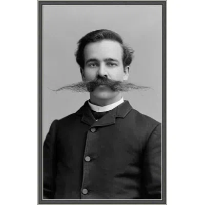 Wendover Art Group Mustache In Gray,black,white