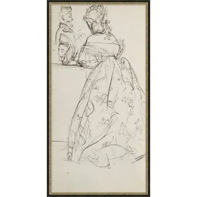 Wendover Art Group My Lady - Picture Frame Drawing Print On Paper In Black;ivory