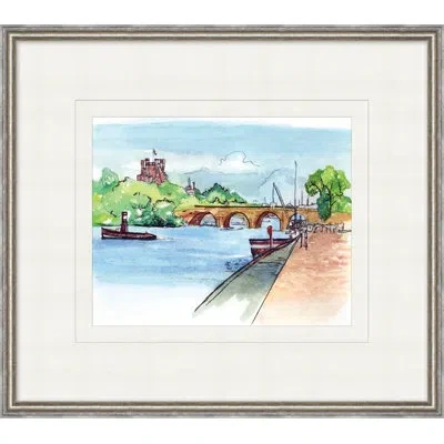 Wendover Art Group My Travels Through France 2 - Picture Frame Painting On Paper In Blue;brown;white;green