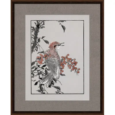 Wendover Art Group Native Bird Block 3 - Picture Frame Painting In Gray