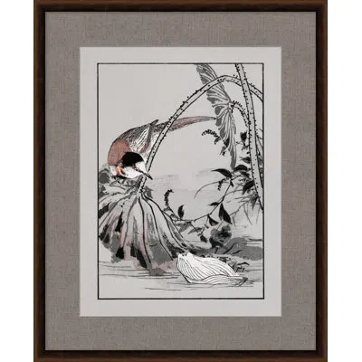 Wendover Art Group Native Bird Block 4 - Picture Frame Painting In Gray