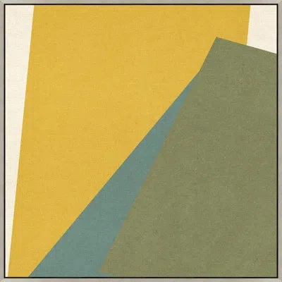 Wendover Art Group Natural Geometric 3 By Thom Filicia - Floater Frame Painting On Canvas In Blue;green;yellow