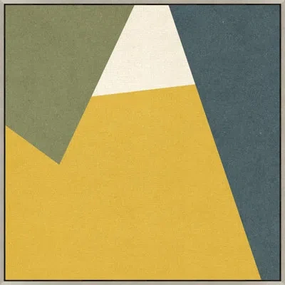Wendover Art Group Natural Geometric 4 By Thom Filicia - Floater Frame Painting On Canvas In Blue;green;yellow