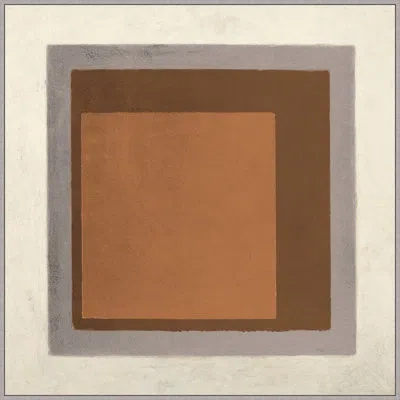 Wendover Art Group Natural Square 2 By Lillian August - Floater Frame Painting On Canvas In Brown;orange