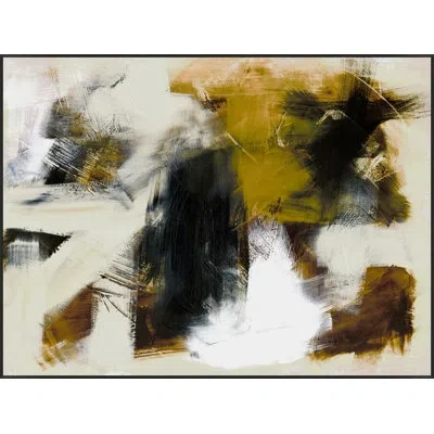 Wendover Art Group Natural State By Lillian August - Floater Frame Graphic Art On Canvas In Black;yellow;ivory