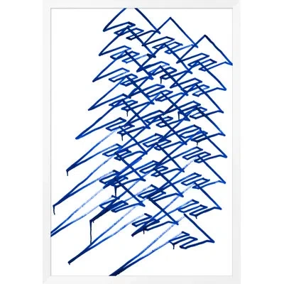 Wendover Art Group Navy Equation - Picture Frame Painting On Paper In White;navy