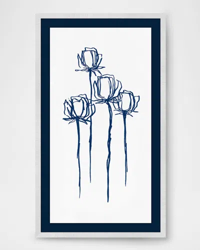 Wendover Art Group Navy Rose 1 Framed Giclee In Burgundy