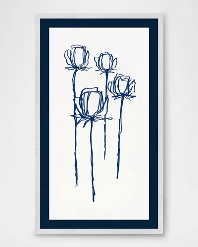 Wendover Art Group Navy Rose 2 Framed Giclee In Animal Print