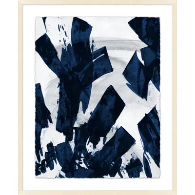 Wendover Art Group Navy Shards 3 In Navy,white