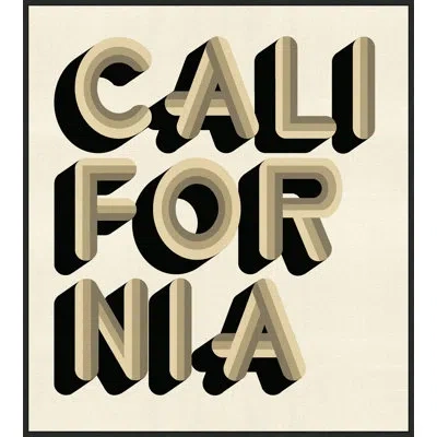 Wendover Art Group Neutral California By Christopher Kennedy - Floater Frame Graphic Art On Canvas In Black;tan