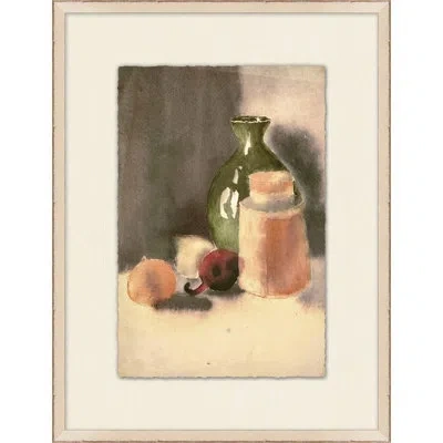 Wendover Art Group Neutral Ceramic 5 - Picture Frame Painting On Paper In Green;beige