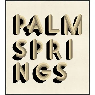 Wendover Art Group Neutral Palm Springs By Christopher Kennedy - Floater Frame Textual Art On Canvas In Black;tan