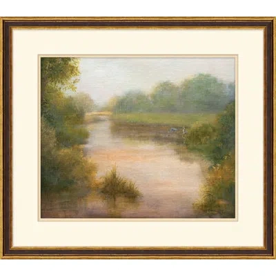 Wendover Art Group New Earth - Picture Frame Painting On Paper In Blue;brown;green