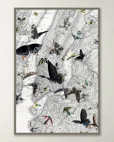 Wendover Art Group New York Butterfly Map I" Wall Art In Multi