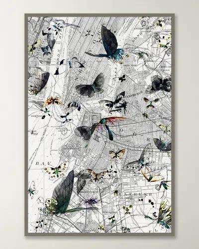 Wendover Art Group New York Butterfly Map Ii Wall Art In Multi