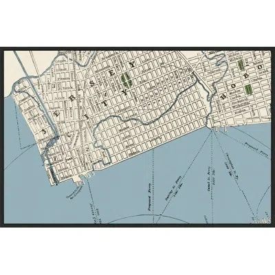 Wendover Art Group New York Parks Map 1 In Beige,blue