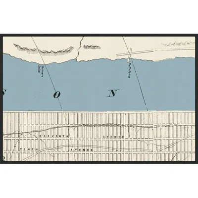 Wendover Art Group New York Parks Map 3 In Beige,blue