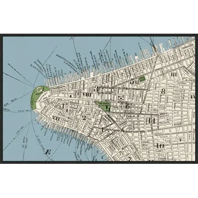 Wendover Art Group New York Parks Map 4 In Beige,green,blue