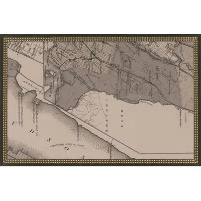 Wendover Art Group New York Vintage Grid Map C In Brown,beige