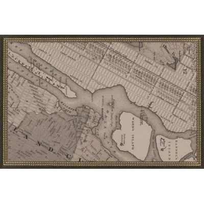 Wendover Art Group New York Vintage Grid Map I In Brown,beige