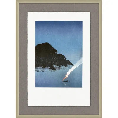 Wendover Art Group Night Cruise 1 - Picture Frame Painting In Blue;black;white;green