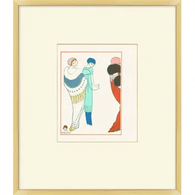 Wendover Art Group Nouveau Fashion Illustration 1 - Picture Frame Painting On Paper In Blue;white;red