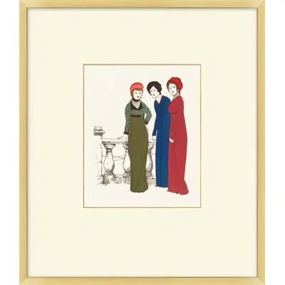 Wendover Art Group Nouveau Fashion Illustration 7 - Picture Frame Painting On Paper In Blue;green;red