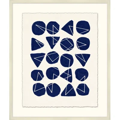 Wendover Art Group Oblidon 3 - Picture Frame Painting On Paper In Blue;ivory