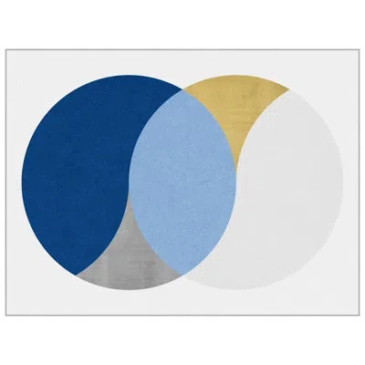 Wendover Art Group Oblique Tone 1 By Lillian August - Floater Frame Graphic Art On Canvas In Blue;beige