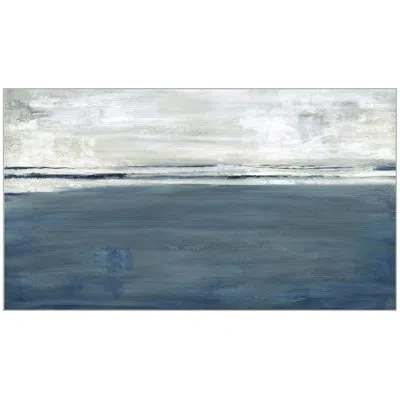 Wendover Art Group Ocean Blue - Floater Frame Print On Canvas In Blue,white