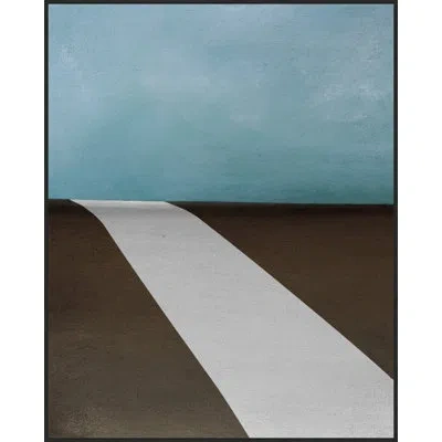 Wendover Art Group Ocean Mist By Thom Filicia - Floater Frame Painting On Canvas In Blue;brown;gray