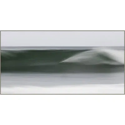 Wendover Art Group Ocean Motion By Thom Filicia - Floater Frame Photograph On Canvas In Gray;dark Green