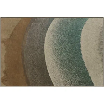 Wendover Art Group Ocean Rings By Thom Filicia - Floater Frame Painting On Canvas In Brown;green;gray