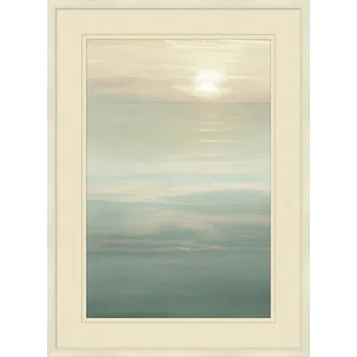 Wendover Art Group Ocean Sunset 3 - Picture Frame Painting In Gray;beige