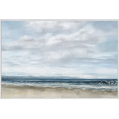 Wendover Art Group October Beach - Single Picture Frame Print On Canvas In Blue,white,gray