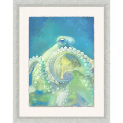 Wendover Art Group Octopus Aesthetic - Picture Frame Painting On Paper In Blue;green