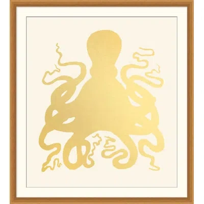 Wendover Art Group Octopus Gl - Picture Frame Painting On Paper In Gold Leaf