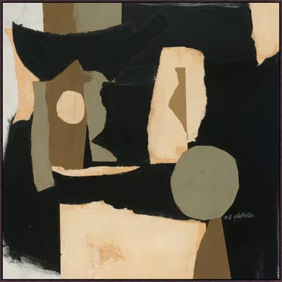 Wendover Art Group Officially Spring Came Tonight By Christopher Kennedy - Floater Frame Painting On Canvas In Black;brown;beige;ivory
