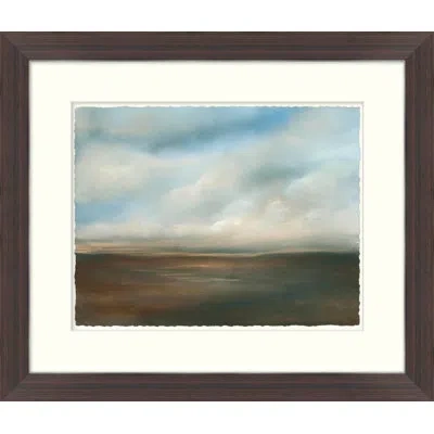 Wendover Art Group On Distant Plains 2 - Picture Frame Painting On Paper In Blue;brown;white