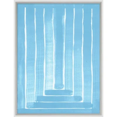 Wendover Art Group Orderly Streaks 9 - Picture Frame Painting On Paper In Blue